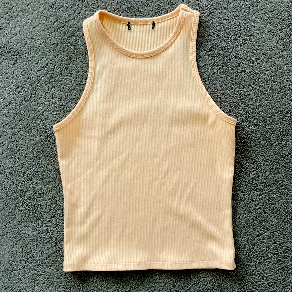 Workout tank stretchy light peach